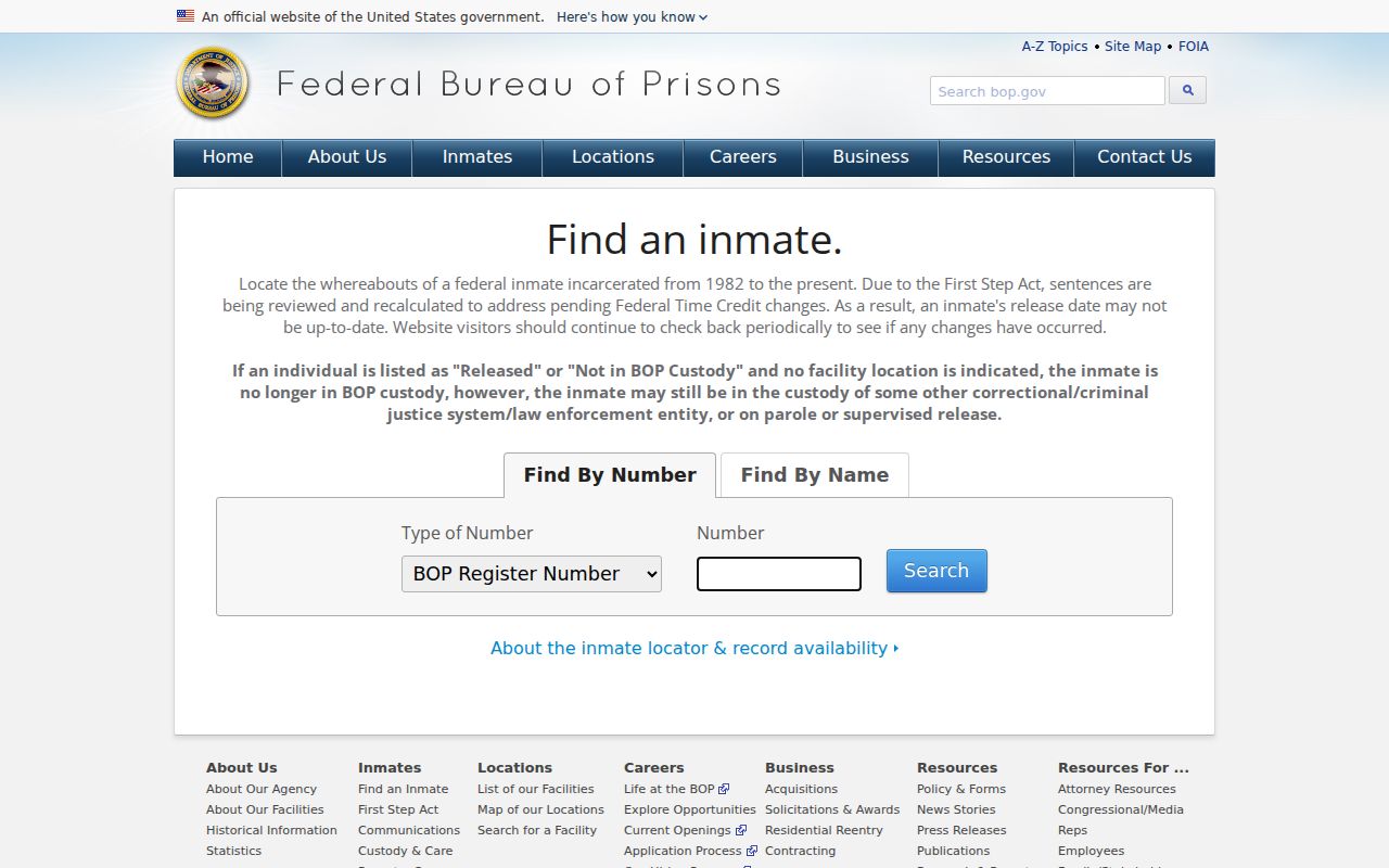 Essex criminal records and federal Bureau of Prisons inmate locator