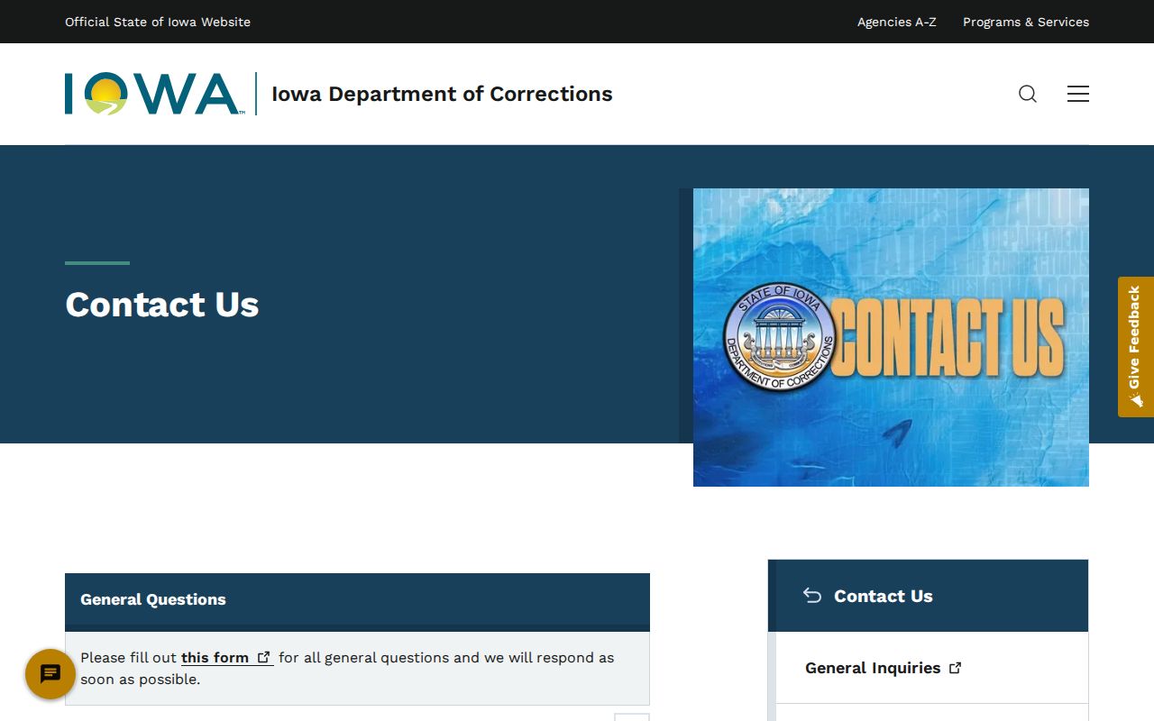 Page County arrest lookup using Iowa corrections contacts