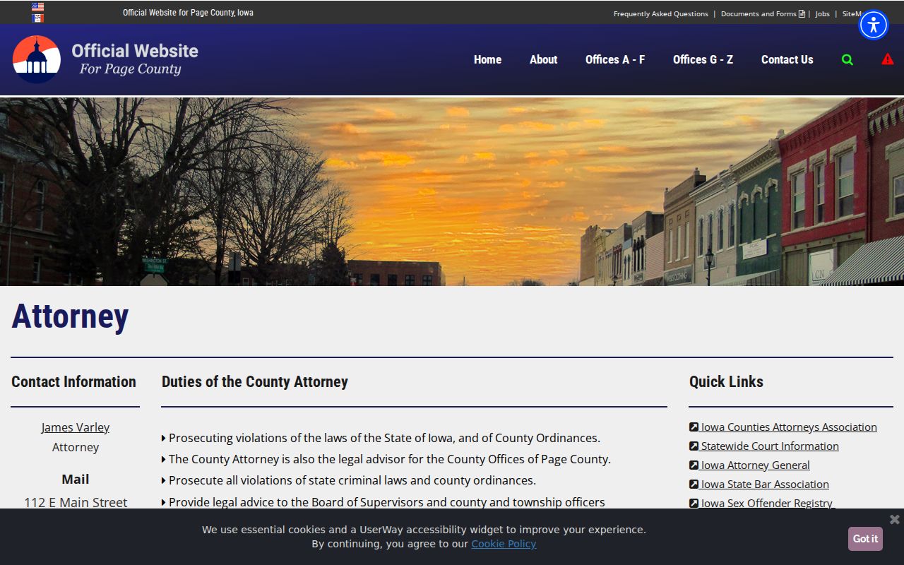 Page County criminal records county attorney office