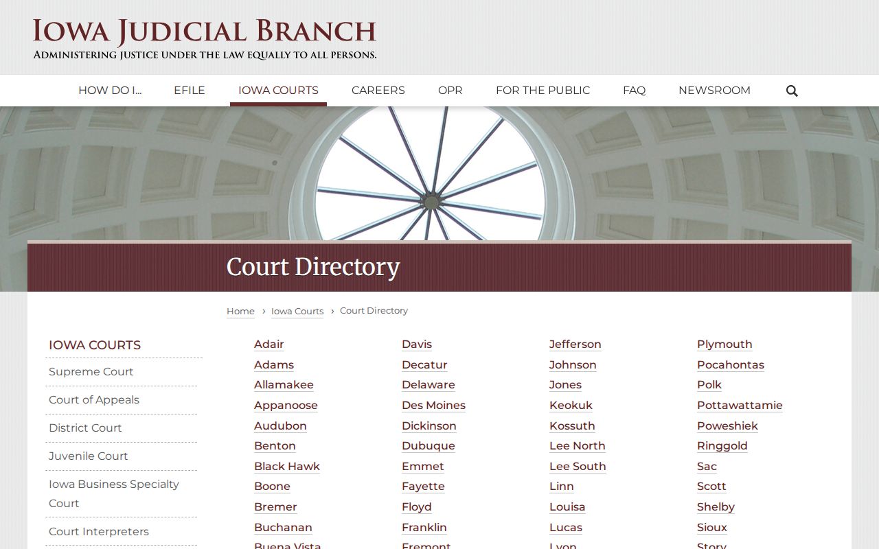 Page County criminal court record directory