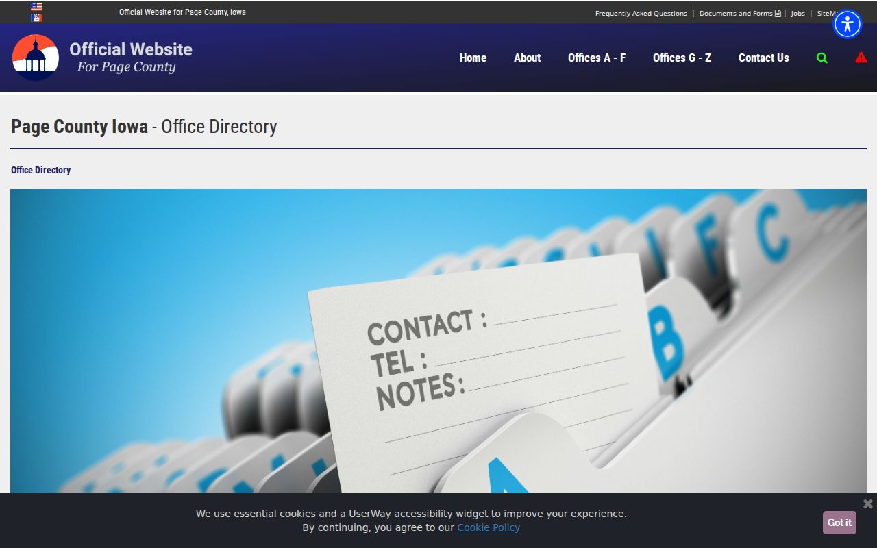 Page County criminal record office directory