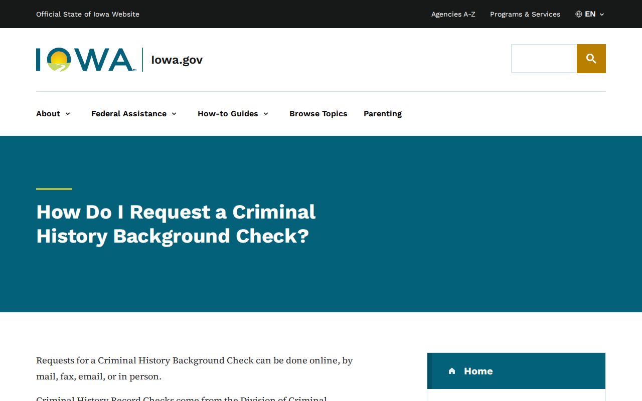 Shenandoah criminal records and official Iowa history check guidance